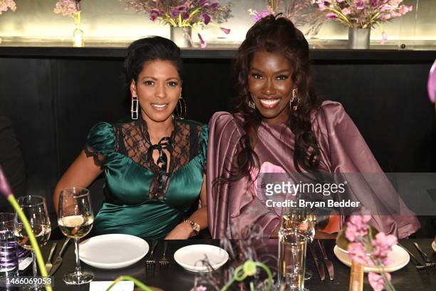 Tamron Hall attends an intimate dinner celebrating Bozoma Saint John and the release of her new book, The Urgent Life, at Spring Place during NYFW:...