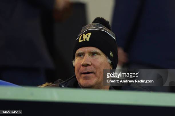 Actor and LAFC owner, Will Ferrell, looks on prior to the Sky Bet Championship match between Queens Park Rangers and Sunderland at Loftus Road on...