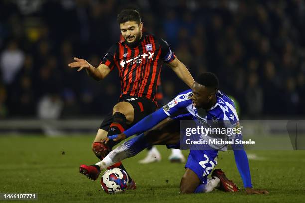 Lamare Bogarde of Bristol Rovers challenged by Sam Morsy of Ipswich Town during the Sky Bet League One between Bristol Rovers and Ipswich Town at...