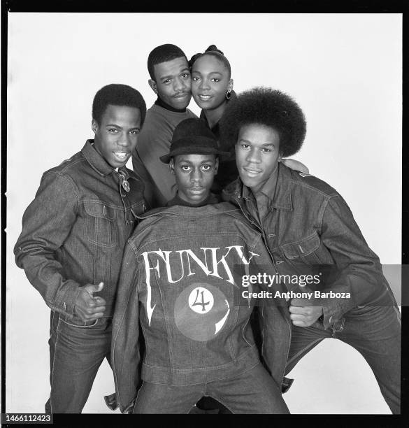 Funky D Rapper Portrait of the members of American hip hop grounp Funky 4 + 1, 1980 ...