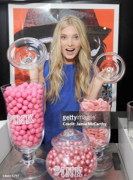 Elsa Hosk attends celebration to kick off the Subway Series hosted by Victoria's Secret PINK and Major League Baseball at MLB Fan Cave on June 20,...