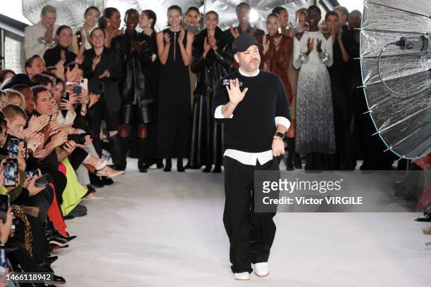 Fashion designer Brandon Maxwell walks the runway during the Brandon Maxwell Ready to Wear Fall/Winter 2023-2024 fashion show as part of the New York...