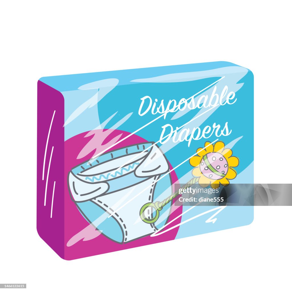 Cartoon Style Baby Diapers