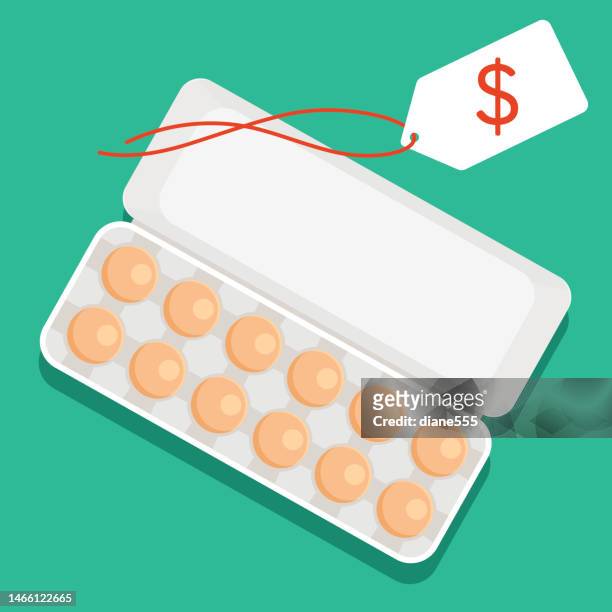 eggs food inflation concept - egg carton stock illustrations