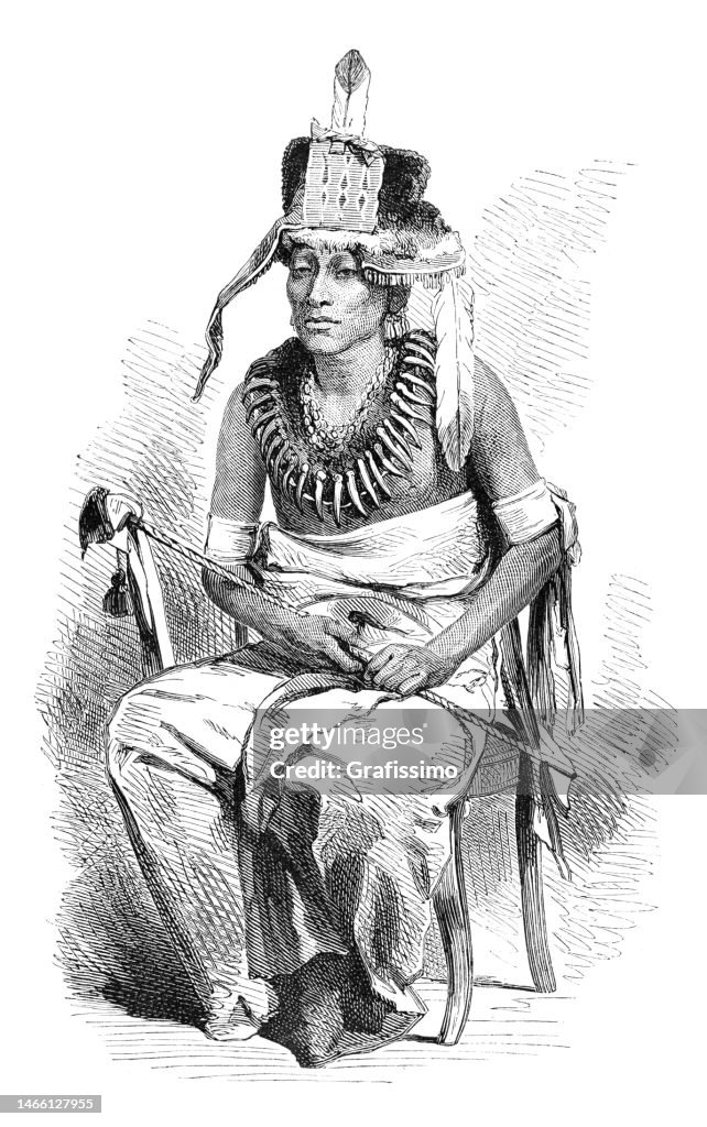 Native american Pawnee warrior portrait 1869