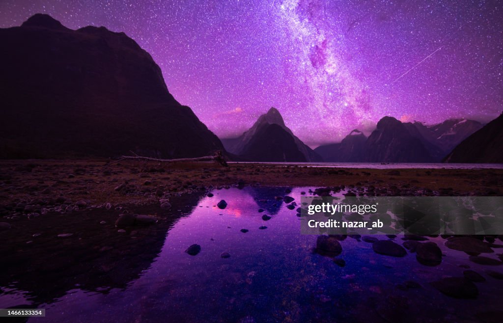 Milford Sounds at night.