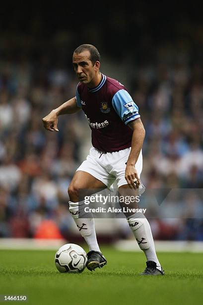 Paolo Di Canio of West Ham United in action during the FA Barclaycard Premiership match between West Ham United and Birmingham City at Upton Park,...