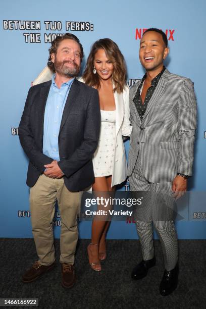 Zach Galifianakis, Chrissy Teigen and John Legend