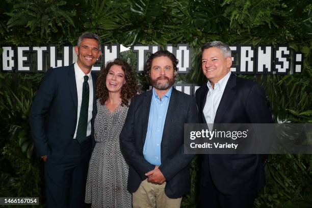 Mike Farah, Catie Daley, Zach Galifianakis and Ted Sarandos