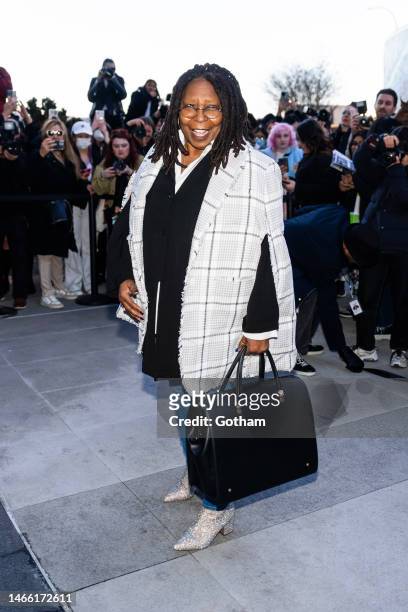 Whoopi Goldberg attends the Thom Browne fashion show during New York Fashion Week: The Shows at The Shed in Hudson Yards on February 14, 2023 in New...