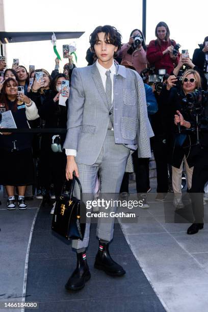 Johnny Suh attends the Thom Browne fashion show during New York Fashion Week: The Shows at The Shed in Hudson Yards on February 14, 2023 in New York...