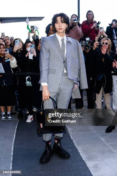 Johnny Suh attends the Thom Browne fashion show during New York Fashion Week: The Shows at The Shed in Hudson Yards on February 14, 2023 in New York...