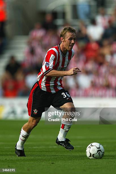 Brett Ormerod of Southampton in action during the FA Barclaycard Premiership match between Southampton and Manchester City at St Marys Stadium in...