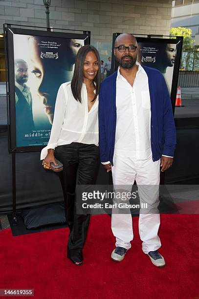 Mara Brock Akil and husband Salim Akil attend the screening of the film "Middle Of Nowhere" at Regal Cinemas L.A. Live on June 20, 2012 in Los...