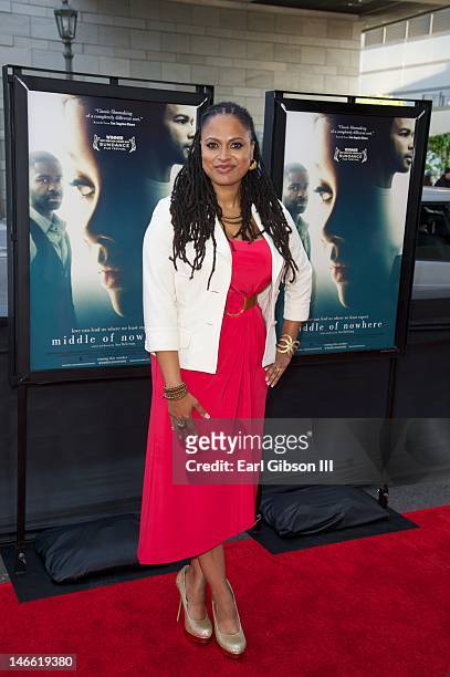 Director Ava DuVernay poses for a photo on the red carpet at the screening of "Middle of Nowhere" at Regal Cinemas L.A. Live on June 20, 2012 in Los...