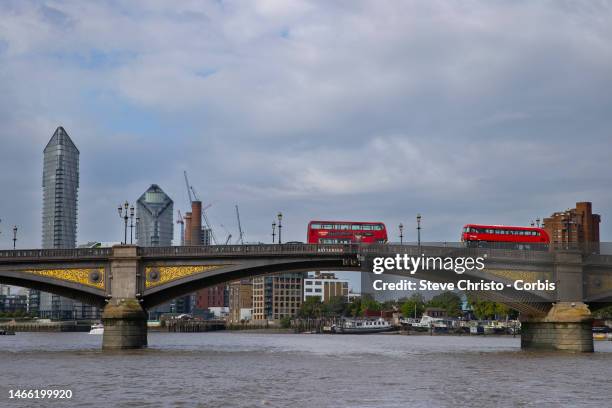 Battersea Bridge on the River Thames on August 29, 2022 in London, United Kingdom.