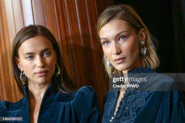 Irina Shayk and Bella Hadid backstage