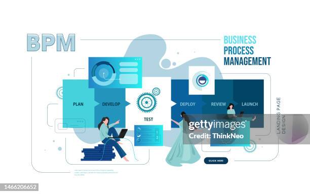 data scientists, software engineer, statistician, programmers, visualizer and analyst working on a project. - computer programmer white background stock illustrations