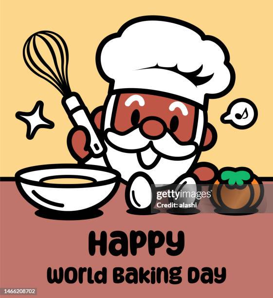 ilustraciones, imágenes clip art, dibujos animados e iconos de stock de un lindo hombre mayor sosteniendo un batidor de huevos y disfrutando horneando - cena familiar