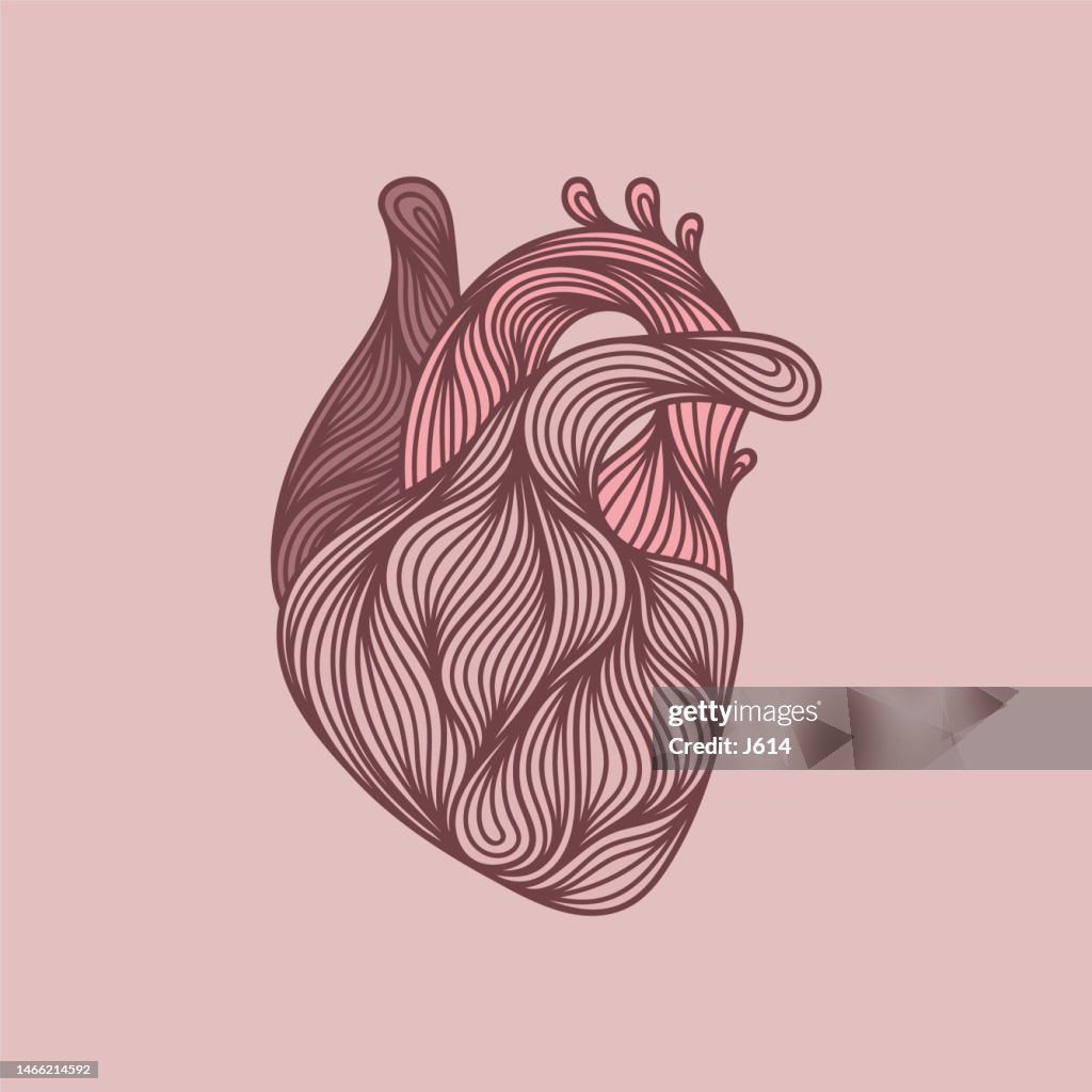 Abstract human heart drawing