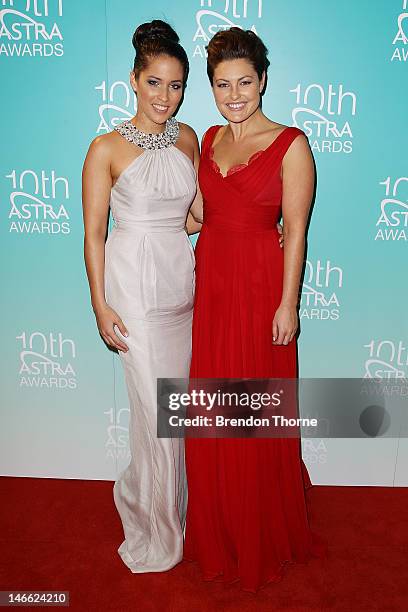 Mel McLaughlin and Alana Smith arrive at the 10th annual Astra Awards at Sydney Theatre on June 21, 2012 in Sydney, Australia.