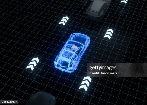 blue light data autonomous self driving vehicle - voiture autonome photos et images de collection