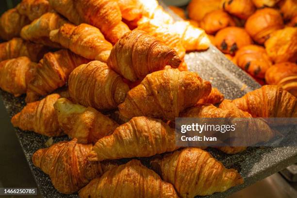 close-up ofcroissants  on table - mediodía pirineos fotografías e imágenes de stock