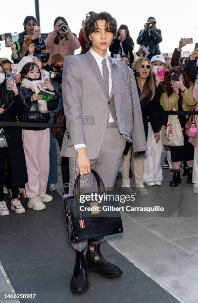 Johnny Suh attends the Thom Browne fashion show during New York Fashion Week at The Shed on February 14, 2023 in New York City.