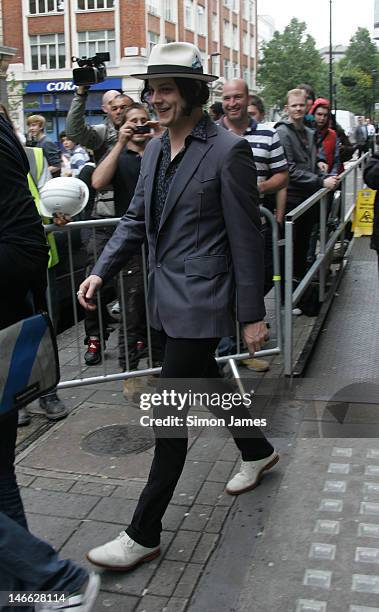 Jack White seen at BBC radio one on June 21, 2012 in London, England.