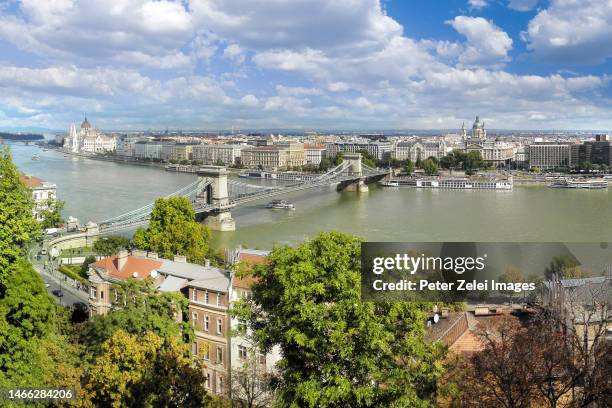 budapest cityscape - danube river foto e immagini stock