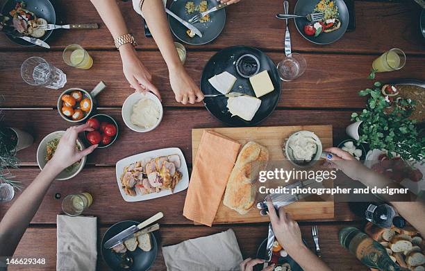 gathering with friends - tapas stockfoto's en -beelden