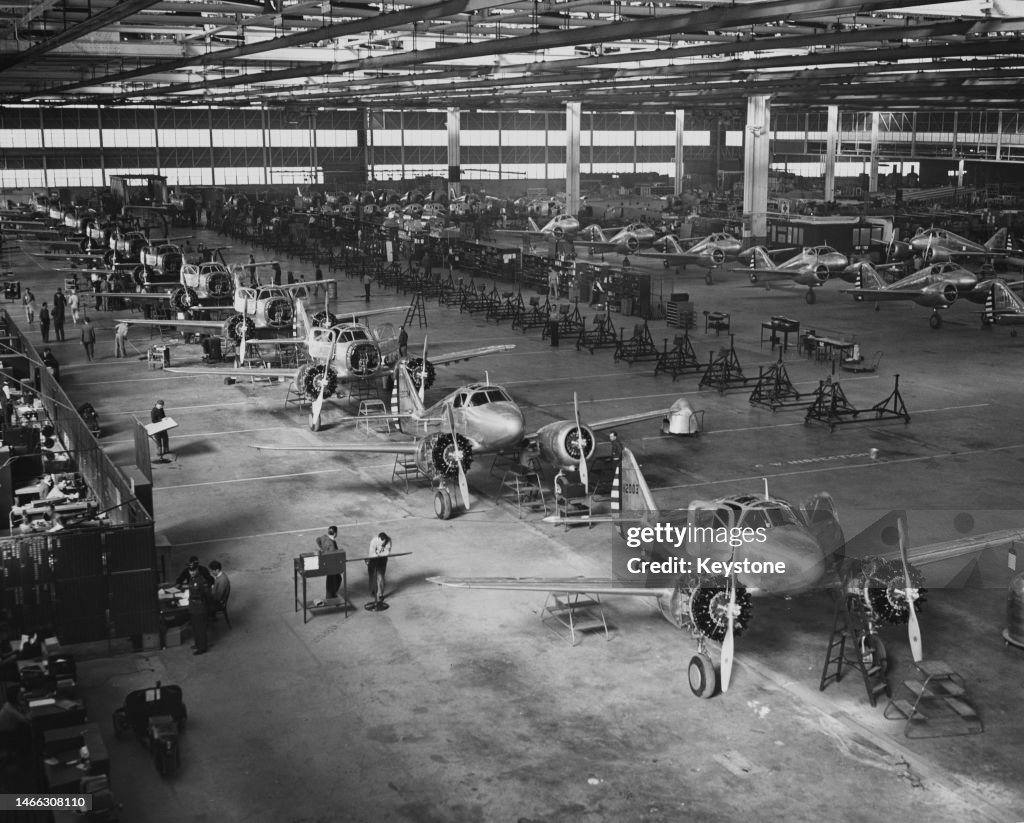 World War Two: Curtiss-Wright AT-9 Training aircraft under construction