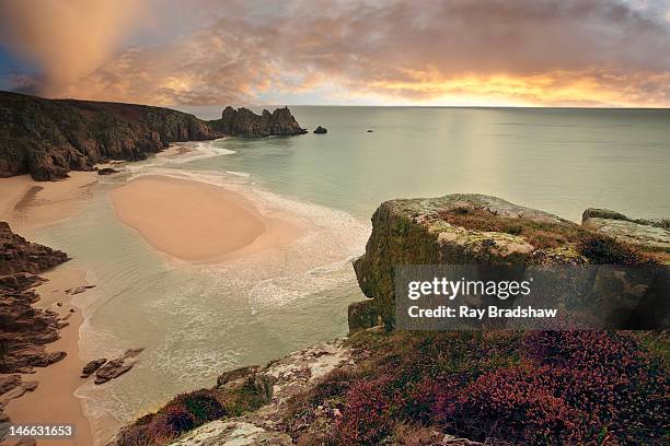 seascape - porthcurno stock-fotos und bilder