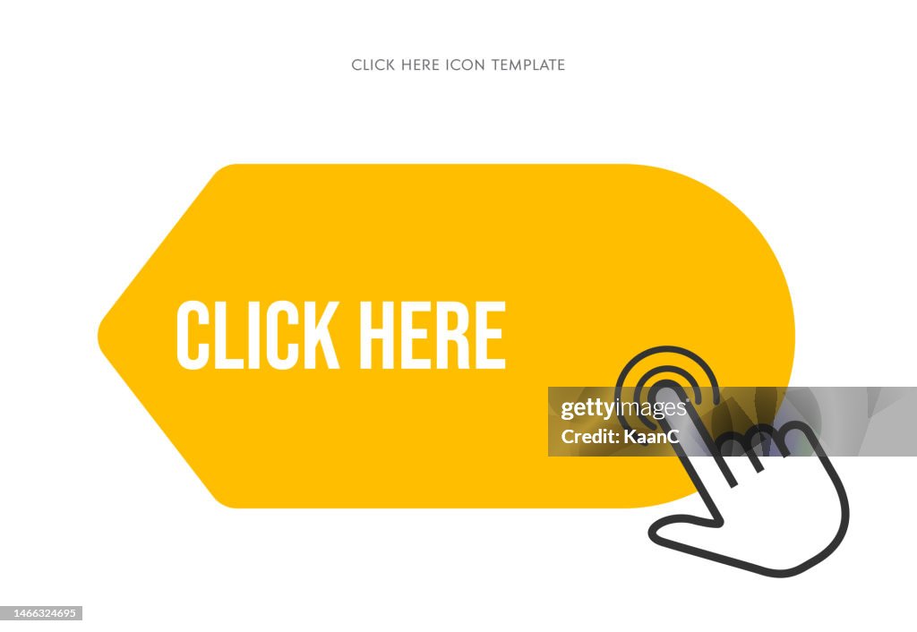 Click here icon. Pointer clicking vector illustration on isolated background. Web button sign business concept. Vector stock illustration