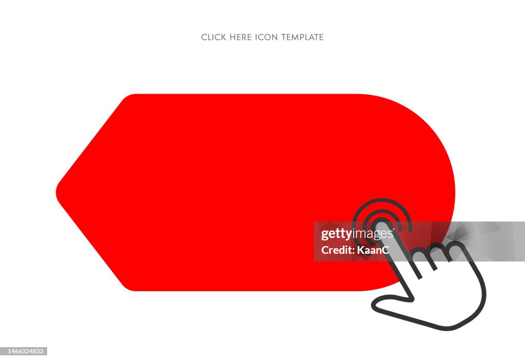 Click here icon. Pointer clicking vector illustration on isolated background. Web button sign business concept. Vector stock illustration