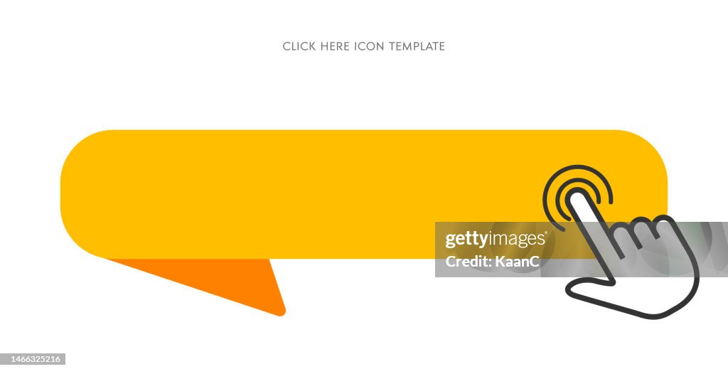 Klicken Sie hier symbol. Zeigerklick-Vektorillustration auf isoliertem Hintergrund. Web-Button-Sign-Geschäftskonzept. Vektor-Stock-Illustration