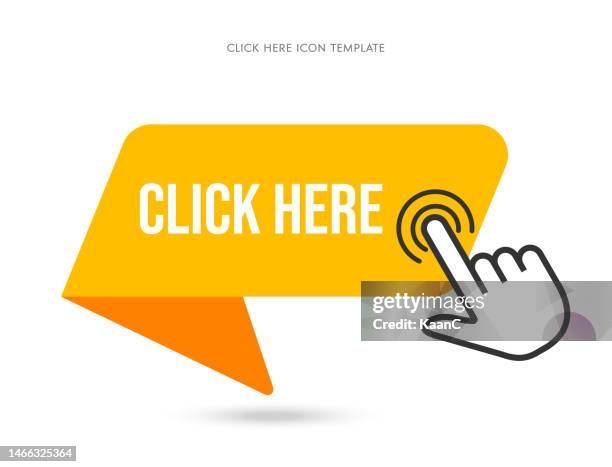 bildbanksillustrationer, clip art samt tecknat material och ikoner med click here icon. pointer clicking vector illustration on isolated background. web button sign business concept. vector stock illustration - click beetle