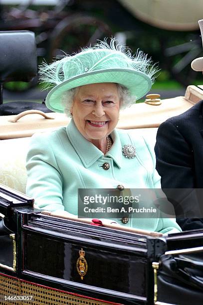 Queen Elizabeth II attends Ladies Day during Royal Ascot at Ascot Racecourse on June 21, 2012 in Ascot, England.