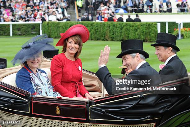 Carole Middleton and Michael Middleton attend Ladies Day at Royal Ascot at Ascot Racecourse on June 21, 2012 in Ascot, England.