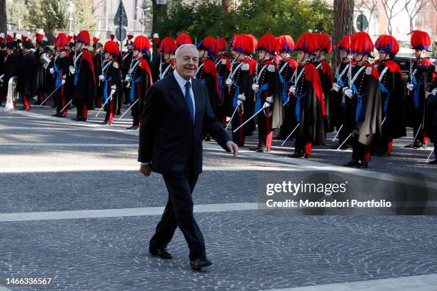 Italian journalist and politician Gianni Letta during the inauguration of the Academic Year of the Carabinieri Officers' School. Rome , February...