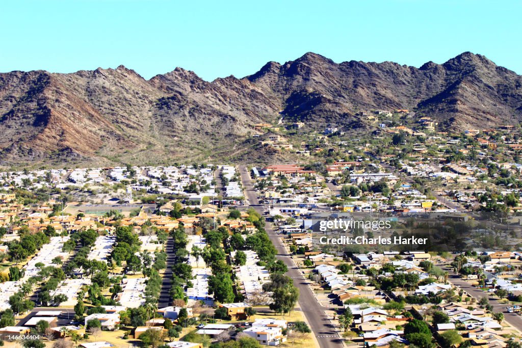 View of suburban Phoenix, Arizona