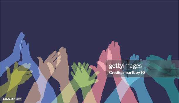 klatschen die hände - stadion tafel stock-grafiken, -clipart, -cartoons und -symbole