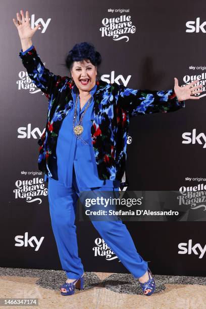 Marisa Laurito attends the "Quelle Brave Ragazze" photocall at Grand Hotel Et De Milan on February 15, 2023 in Milan, Italy.