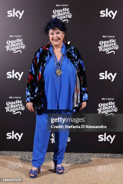 Marisa Laurito attends the "Quelle Brave Ragazze" photocall at Grand Hotel Et De Milan on February 15, 2023 in Milan, Italy.