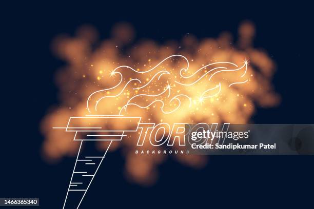 moderne poster und hintergrund mit fackel und feuer - fackel stock-grafiken, -clipart, -cartoons und -symbole