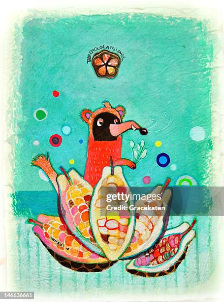 chocolate lover - meerkat stock illustrations