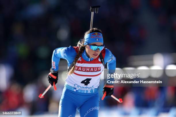 Dorothea Wierer of Italy competes during the Women 15 km Individual at the IBU World Championships Biathlon Oberhof on February 15, 2023 in Oberhof,...