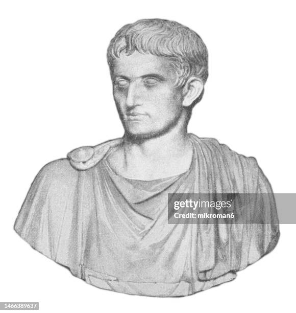 portrait of caesar augustus (octavian), first roman emperor - 胸像 ストックフォトと画像