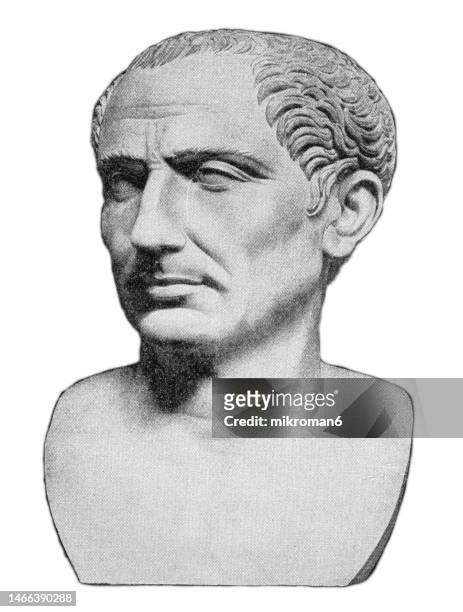 portrait of gaius julius caesar, roman general and statesman - gaius julius caesar stock pictures, royalty-free photos & images