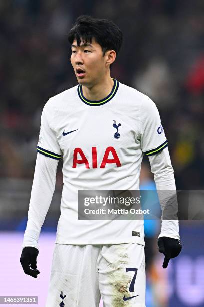 Son Heung-Min of Tottenham Hotspur in action during the FC Internazionale training session at the club's training ground Suning Training Center on...